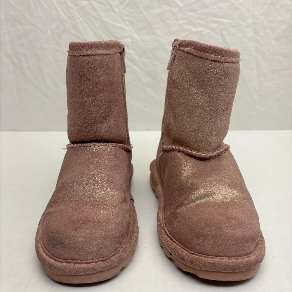 BearPaw Girls Metallic Dusty Rose Suede Boots size 12 toddler girl